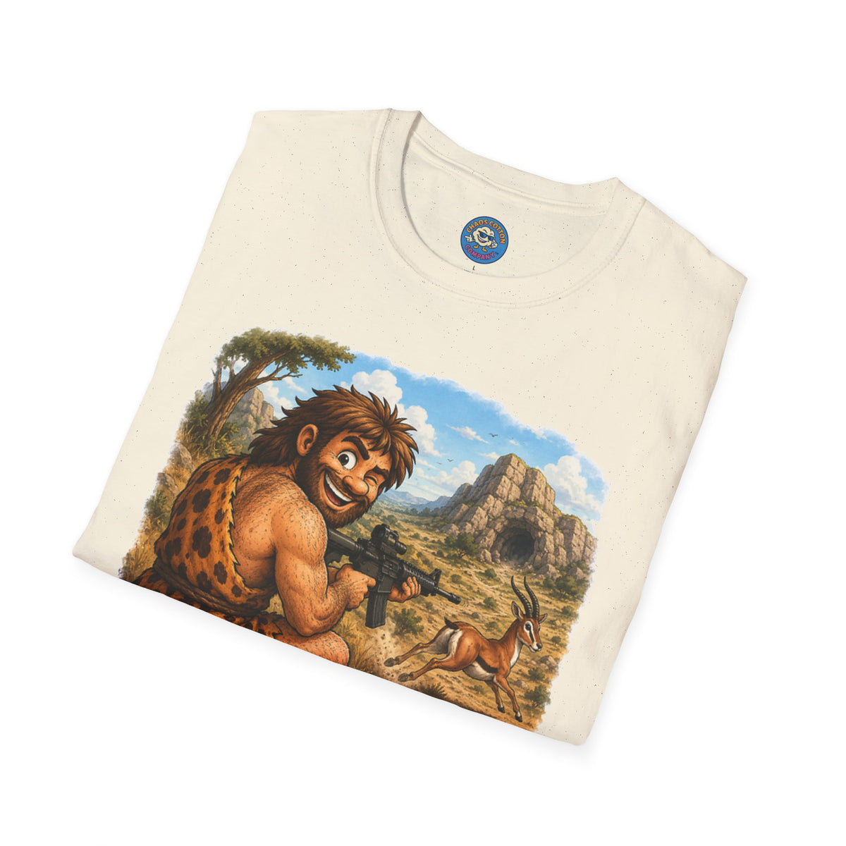 Caveman Hunting with an AR T-Shirt
