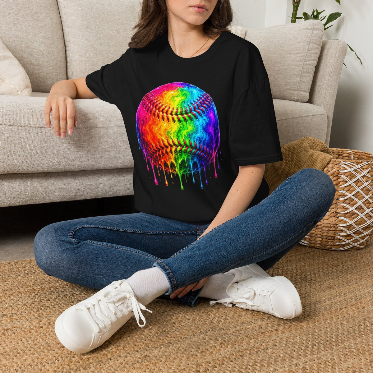 Rainbow Drip Baseball T-Shirt