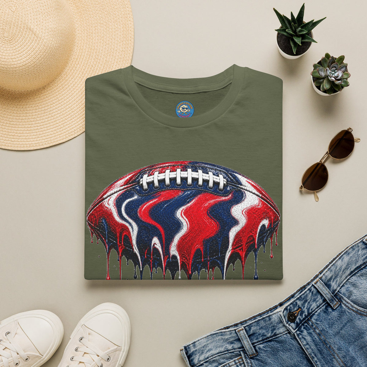 Ole Miss Drip Football T-Shirt
