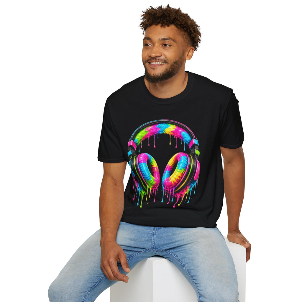 80's Neon Drip Headphones T-Shirt
