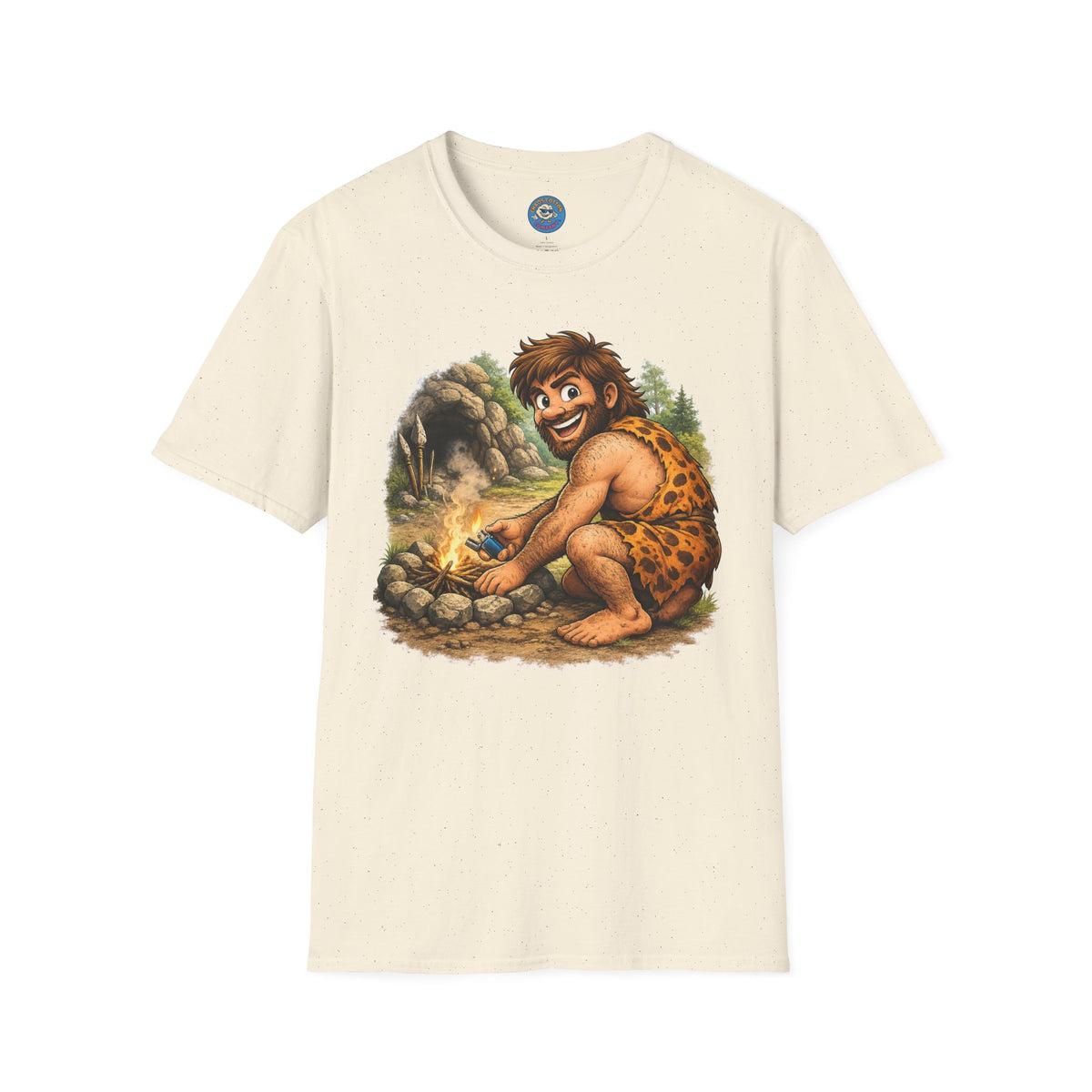 Caveman Discovers a Lighter T-Shirt