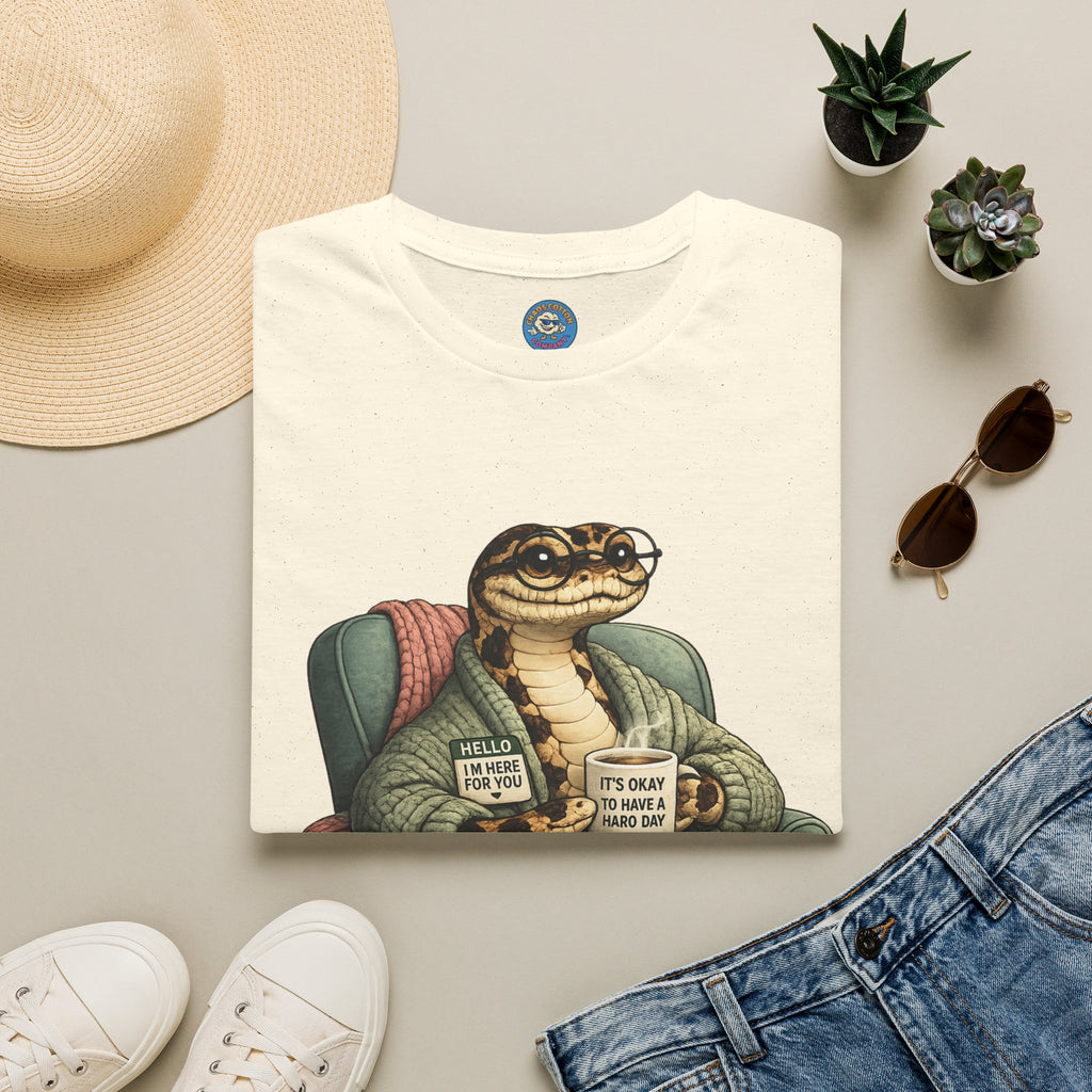 Cozy Snake Holding Mug T-Shirt | It's Okay To Have A Hard Day
