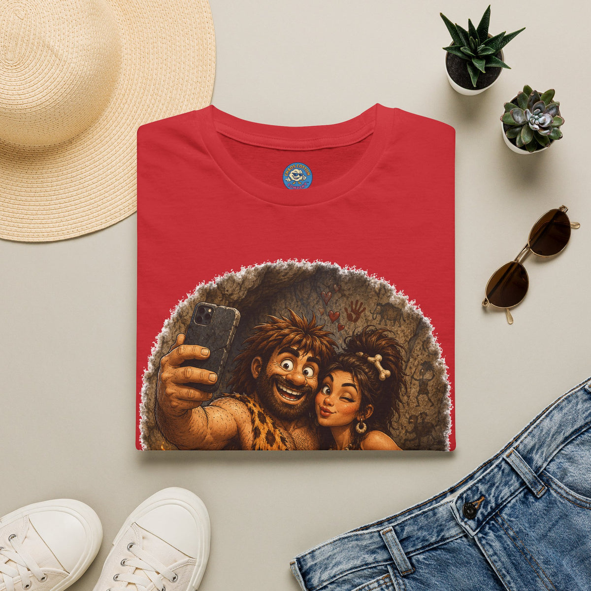 Caveman Couple Selfie T-Shirt