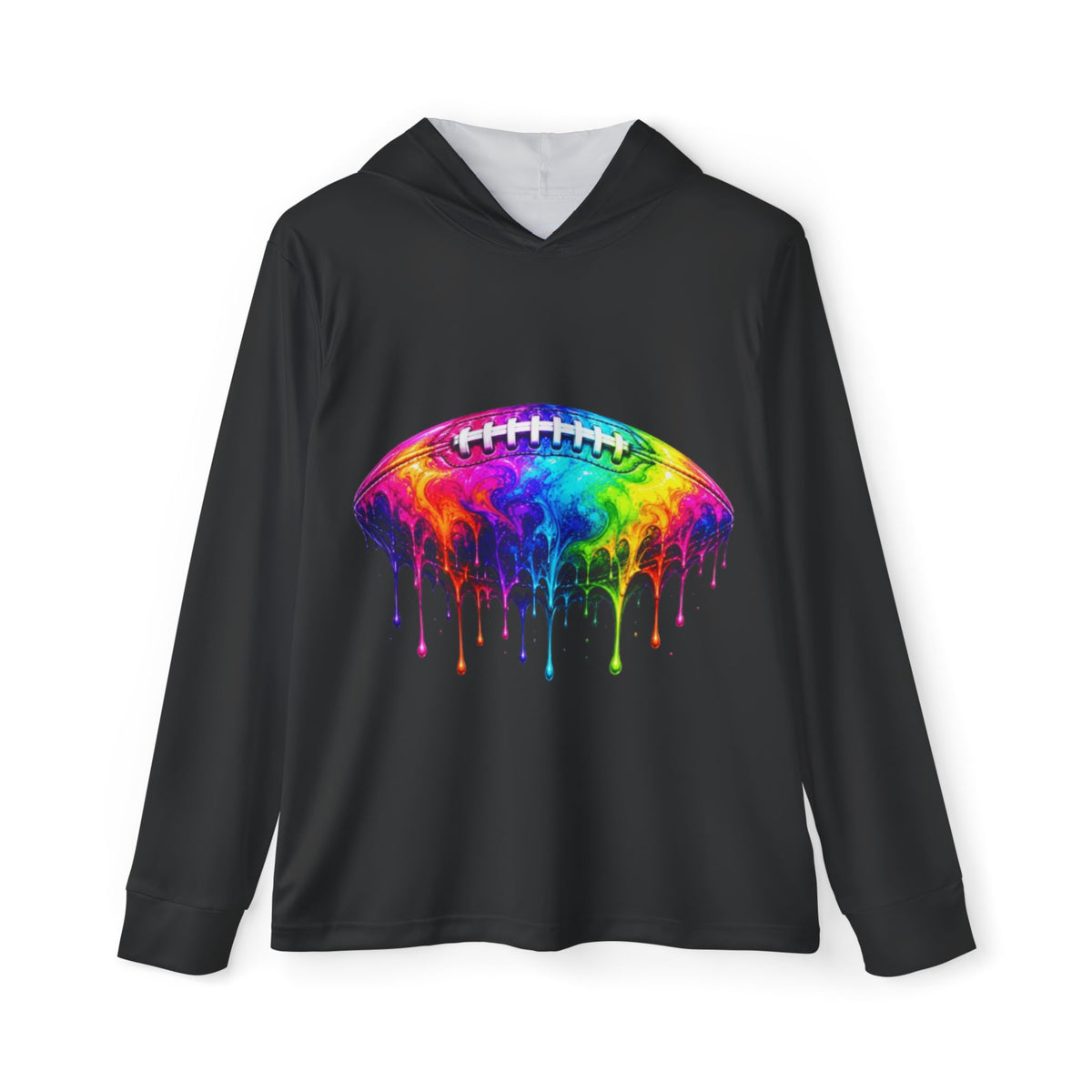 Rainbow Drip Football Hoodie | Sports Warmup Top