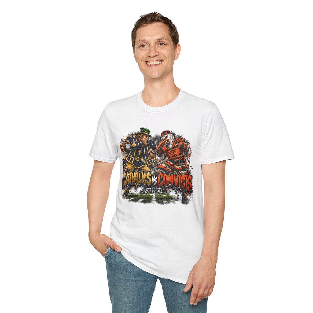 Catholics vs Convicts Rivalry Football T-Shirt