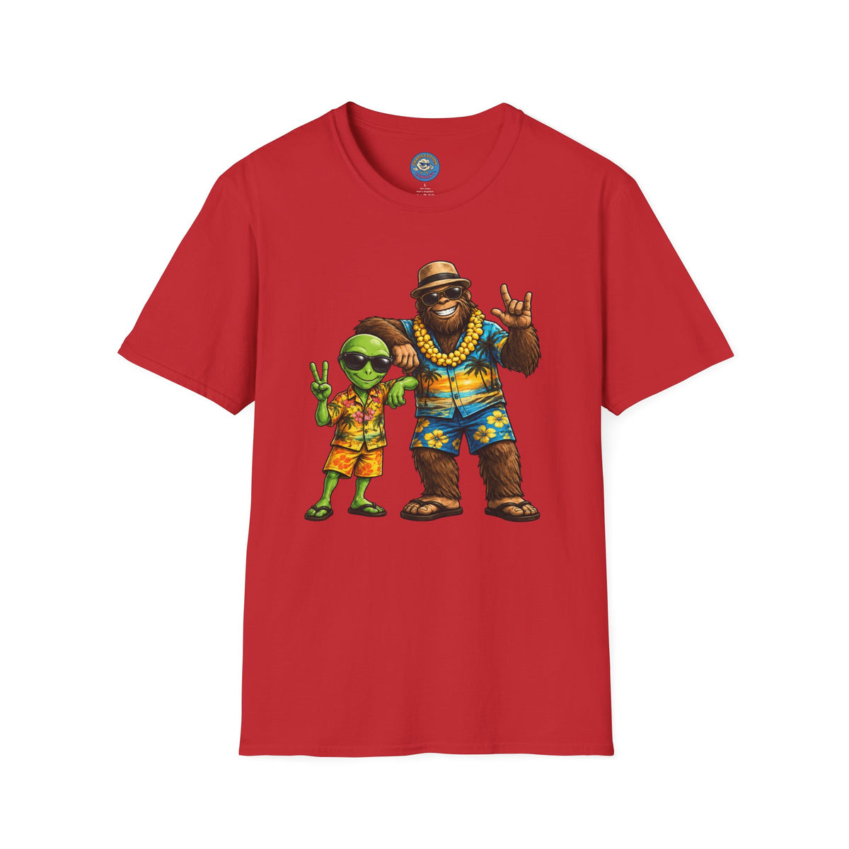 Hawaiian Alien and Bigfoot T-Shirt