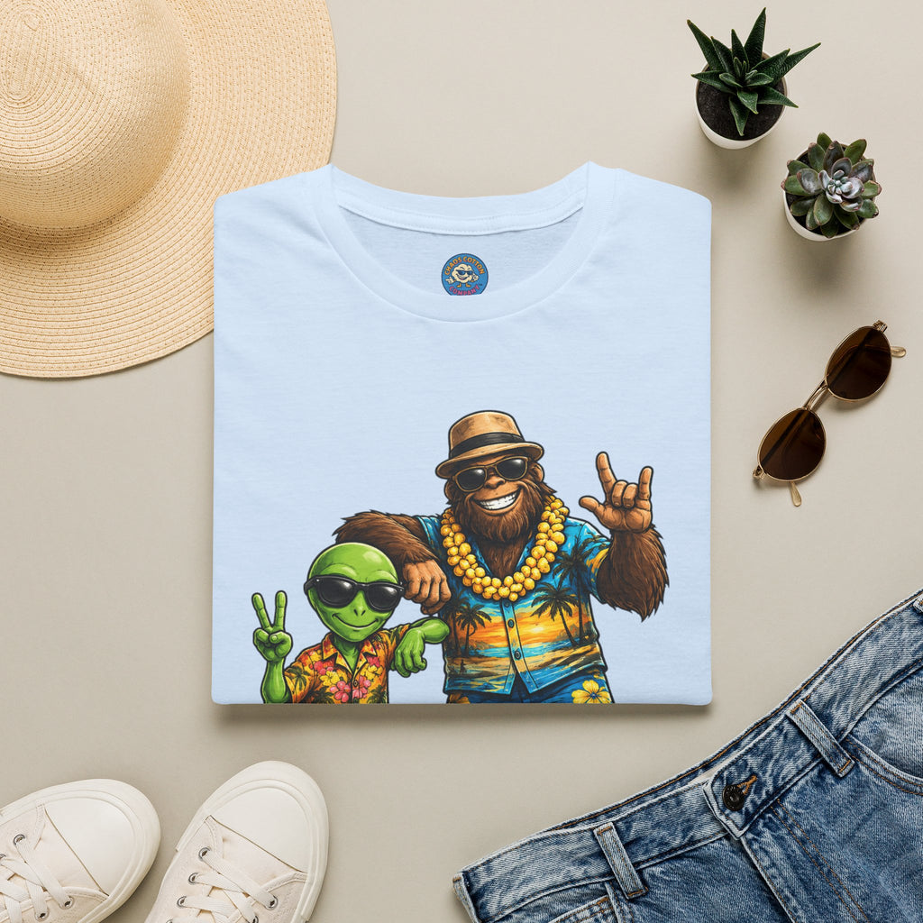Hawaiian Alien and Bigfoot T-Shirt