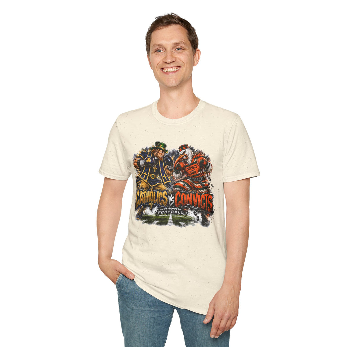 Catholics vs Convicts Rivalry Football T-Shirt