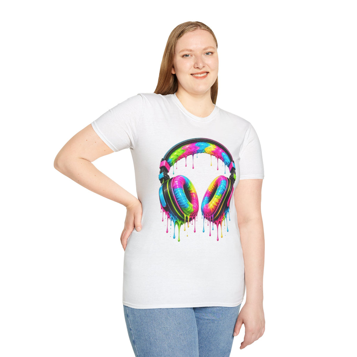 80's Neon Drip Headphones T-Shirt