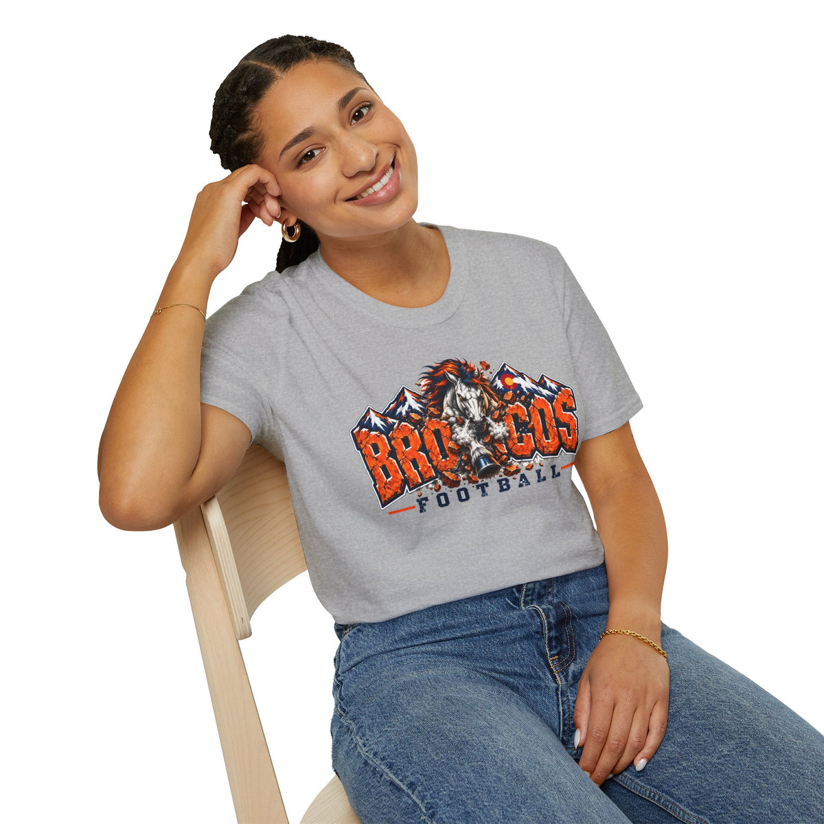 Broncos Football Mountain T-Shirt (V5)