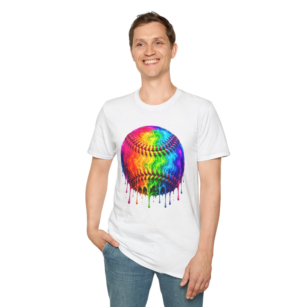 Rainbow Drip Baseball T-Shirt