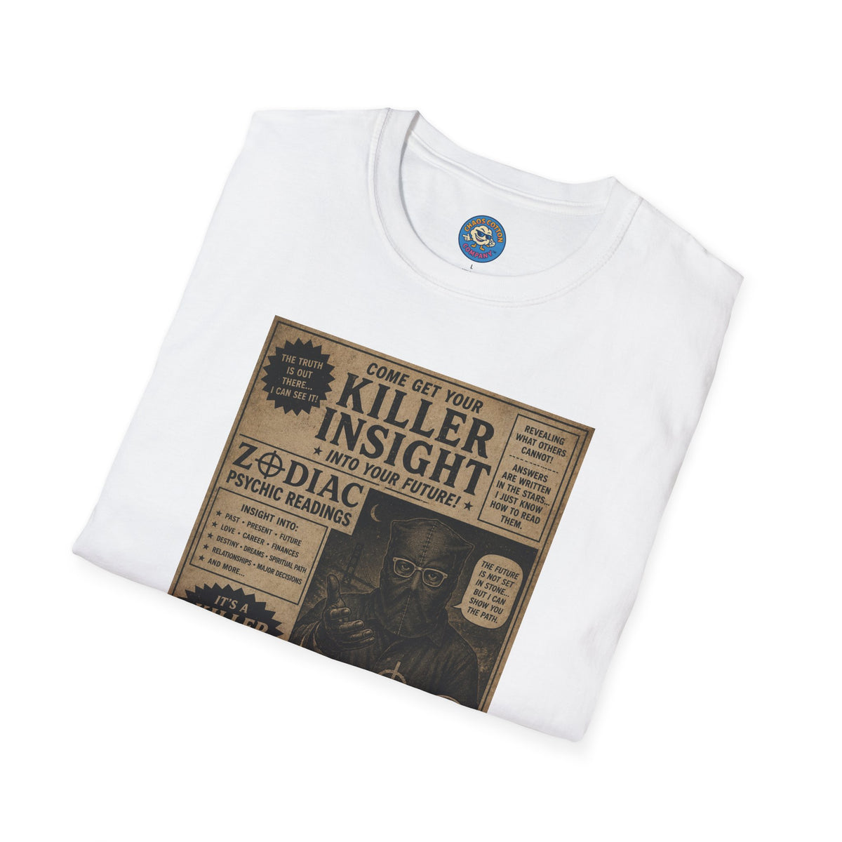 Killer Insight Vintage Newspaper Ad T-Shirt | Zodiac Psychic Readings