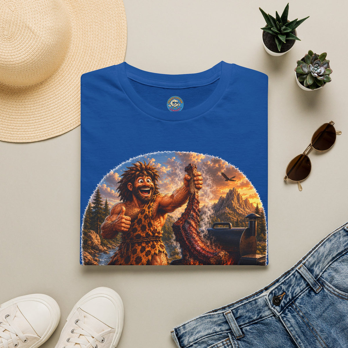 Caveman Grilling T-Shirt