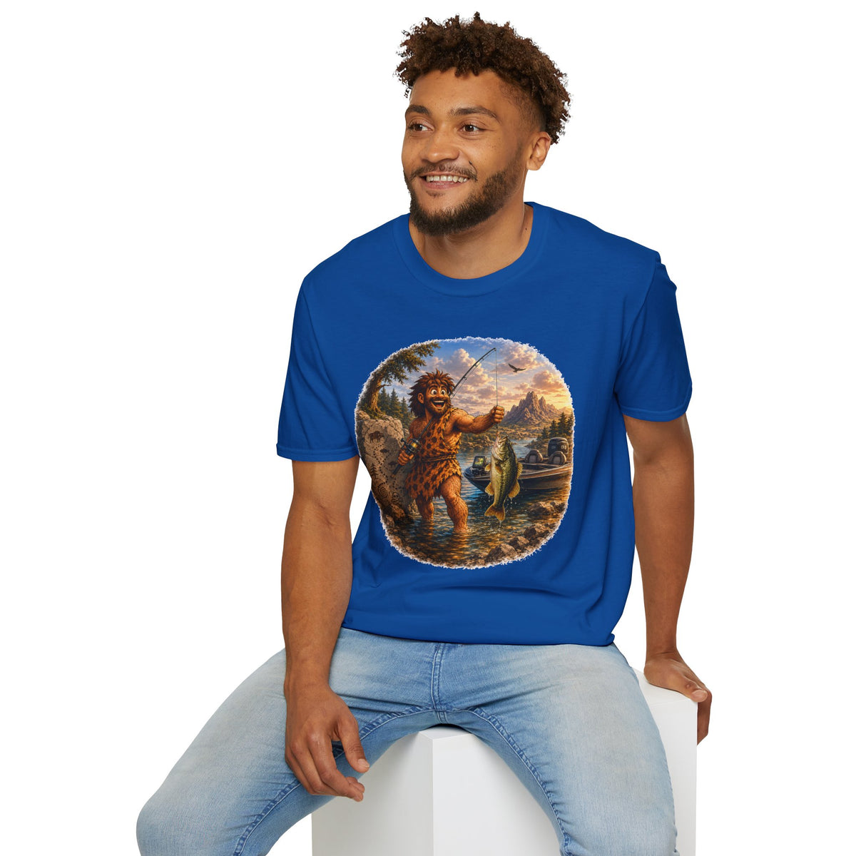 Caveman Goes Fishing T-Shirt