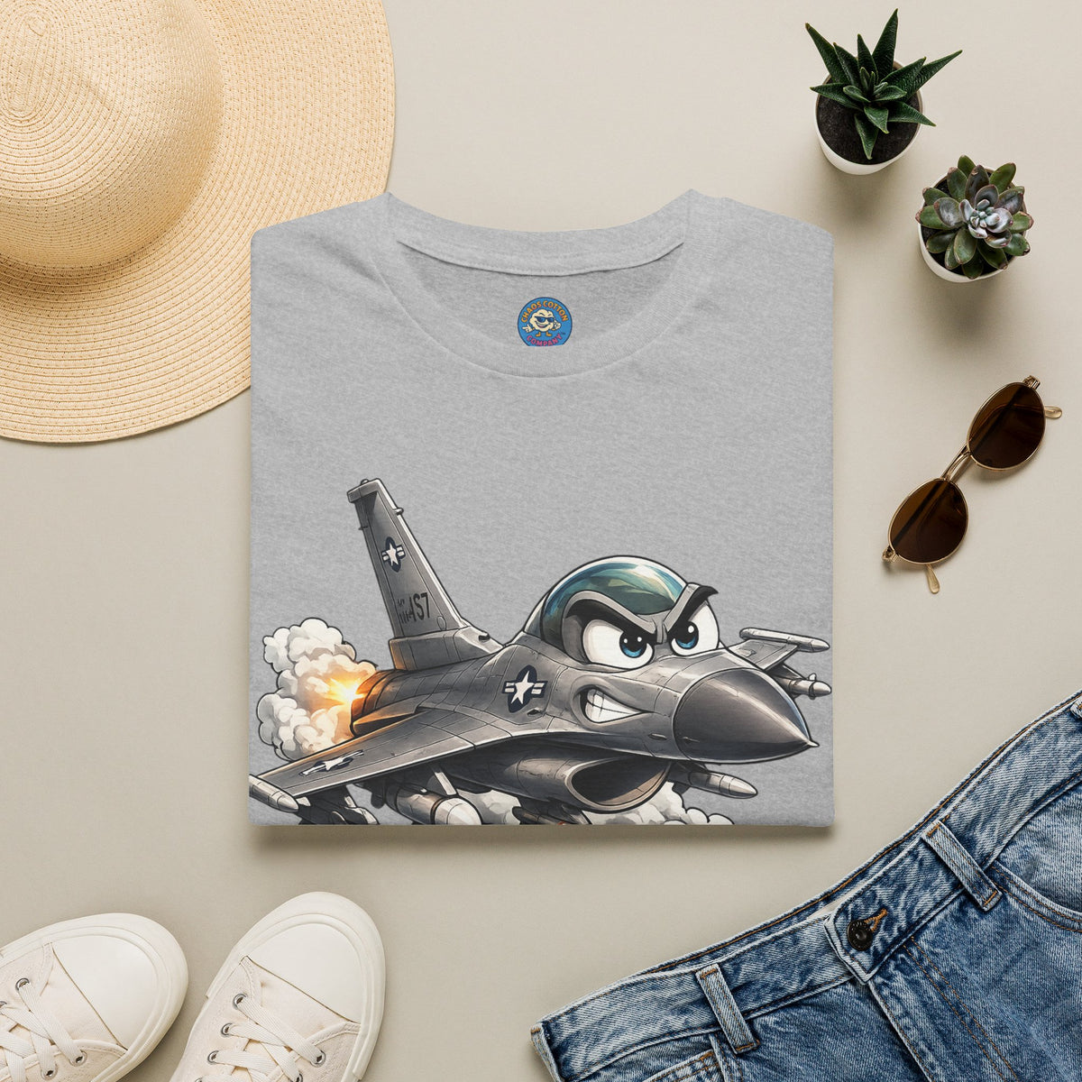 Cartoon Fighter Jet T-Shirt