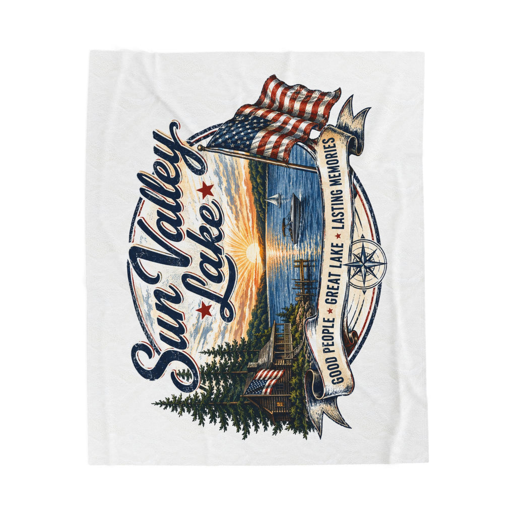 Sun Valley Lake Velveteen Plush Blanket