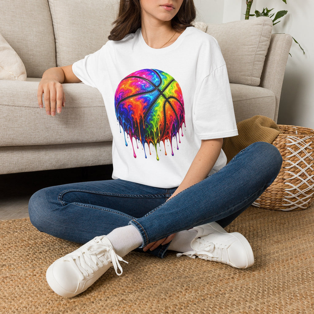 Rainbow Drip Basketball T-Shirt