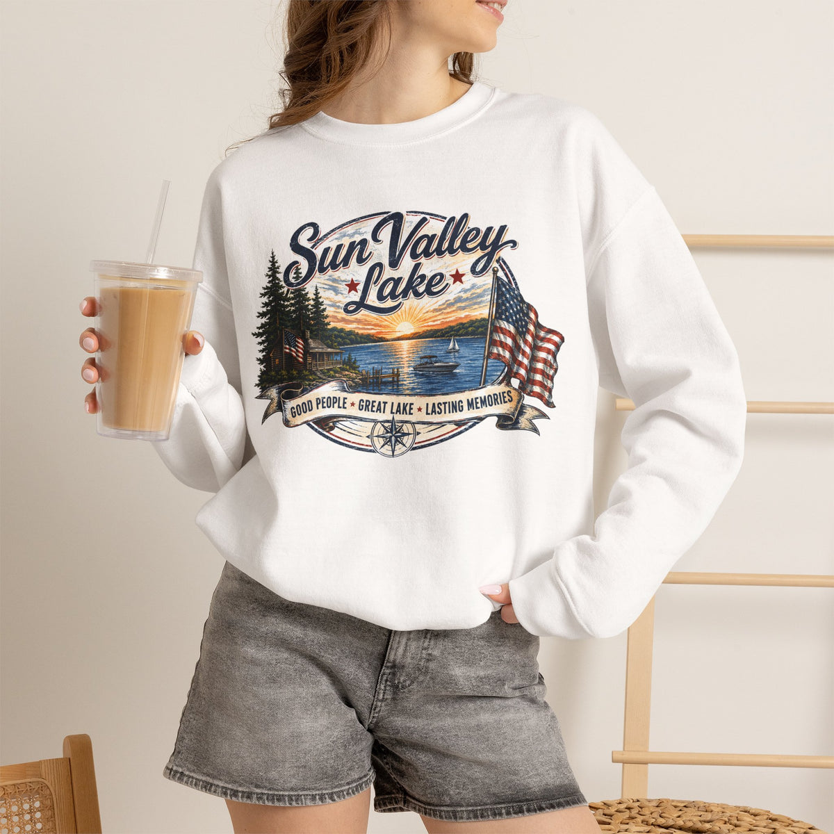 Sun Valley Lake Unisex Crewneck Sweatshirt