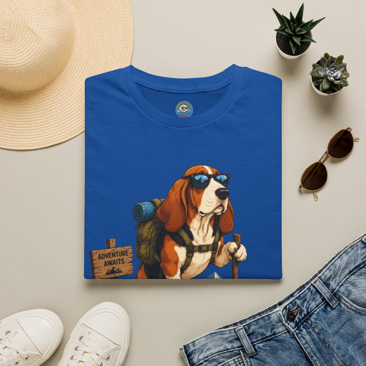 Hiking Basset Hound T-Shirt