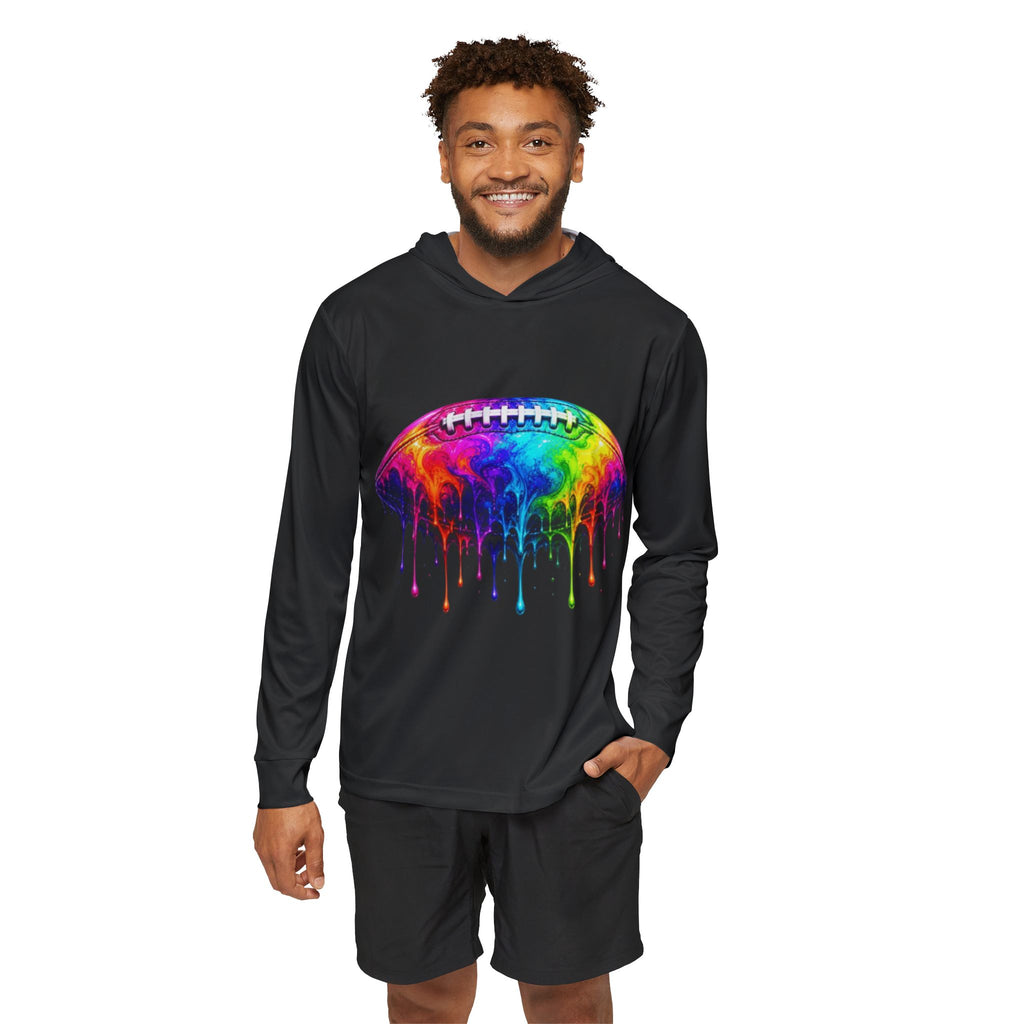 Rainbow Drip Football Hoodie | Sports Warmup Top