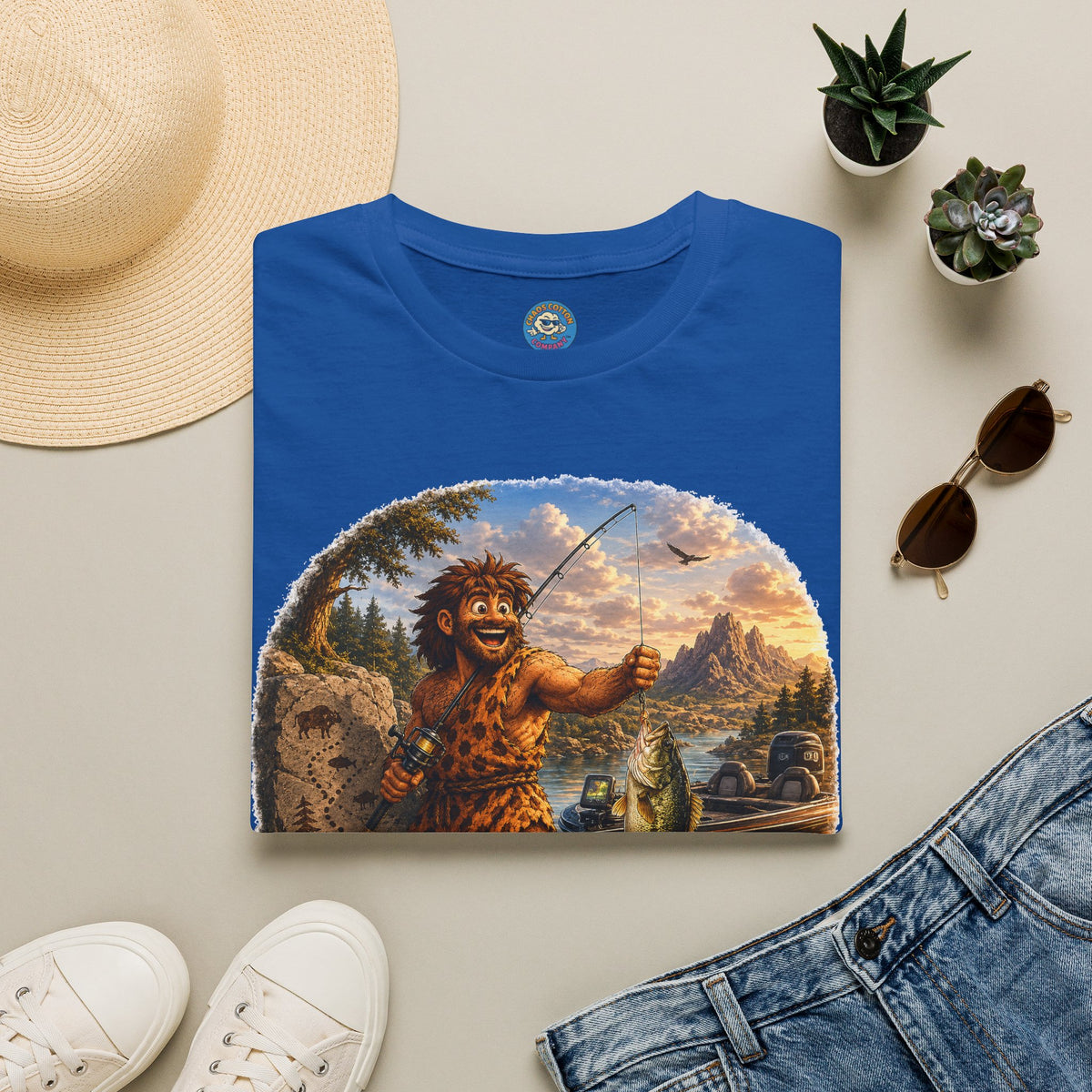 Caveman Goes Fishing T-Shirt