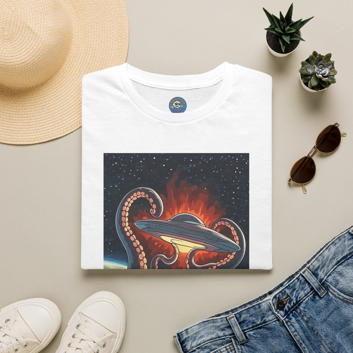 UFO & Giant Space Octopus T-Shirt