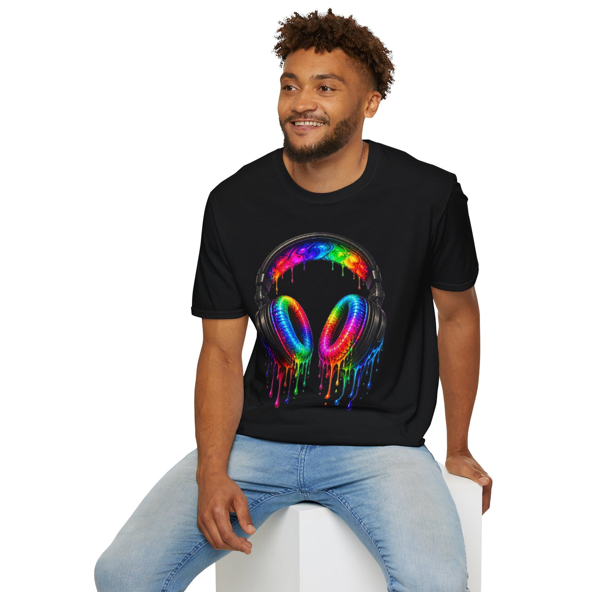 Rainbow Drip Headphones T-Shirt