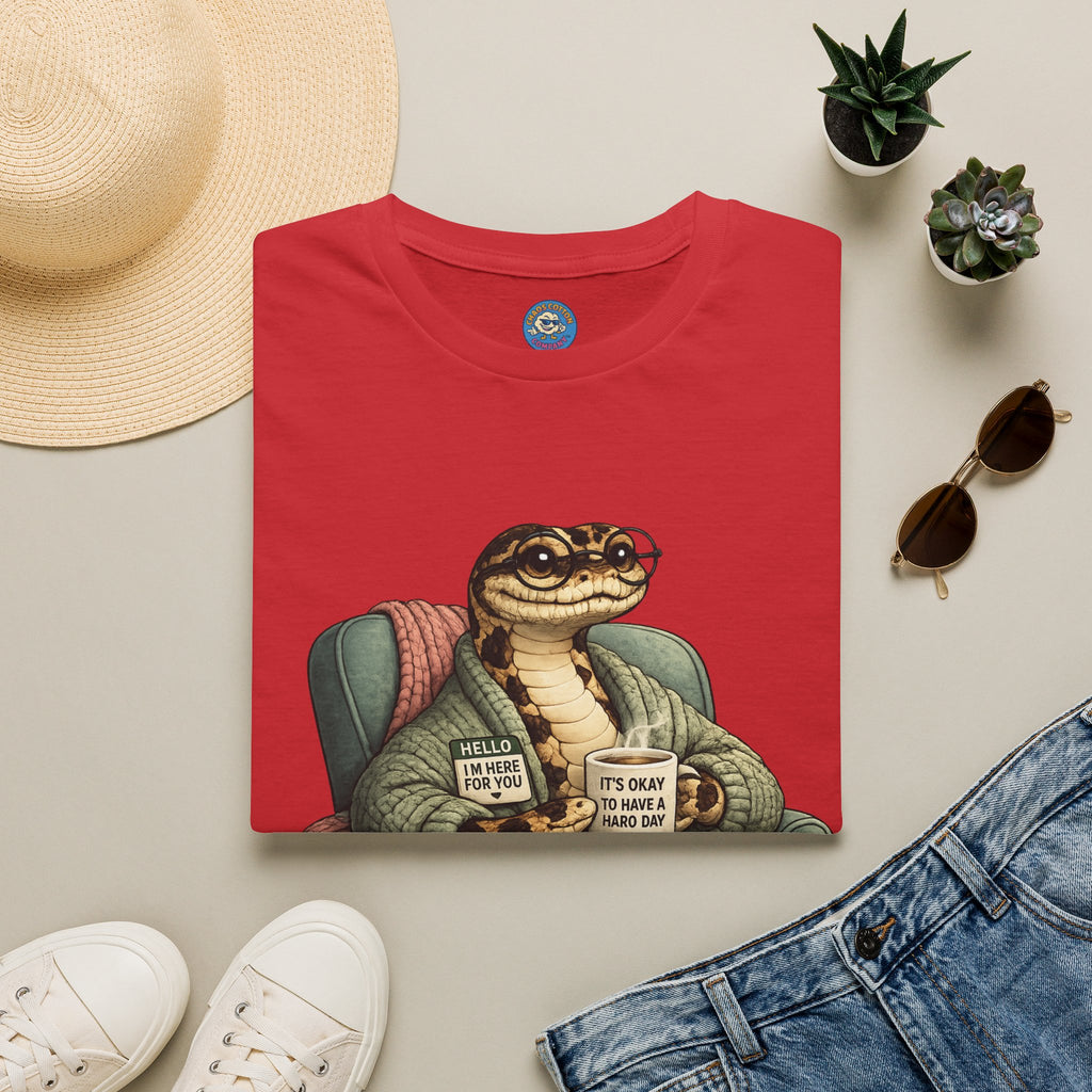 Cozy Snake Holding Mug T-Shirt | It's Okay To Have A Hard Day