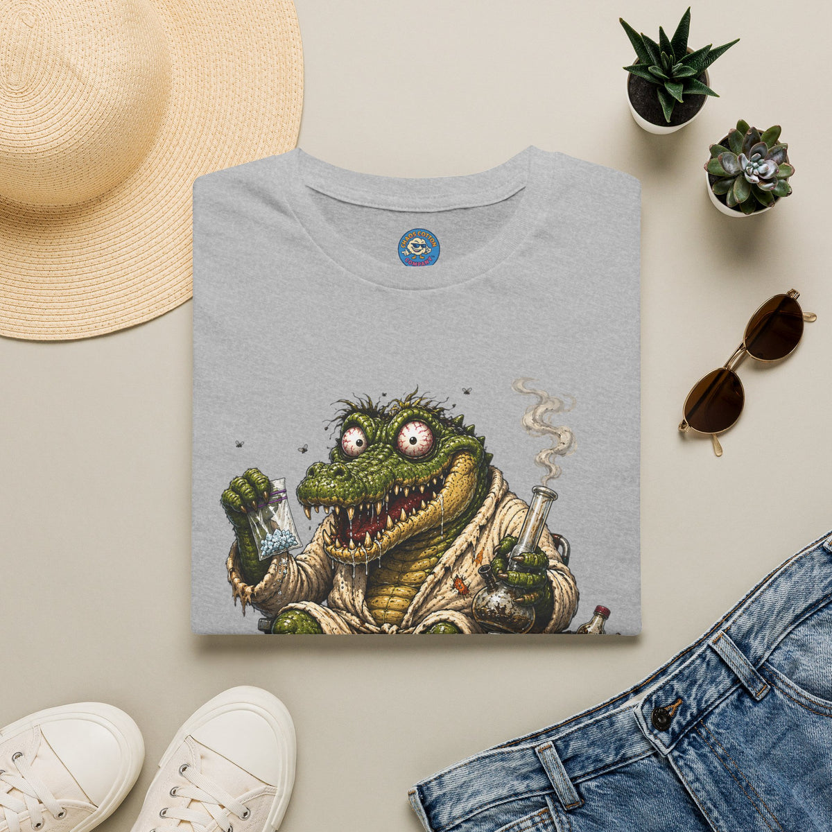 Gator Monster Smoking Pipe T-Shirt
