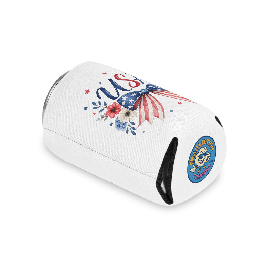 USA Floral Bow Can Cooler