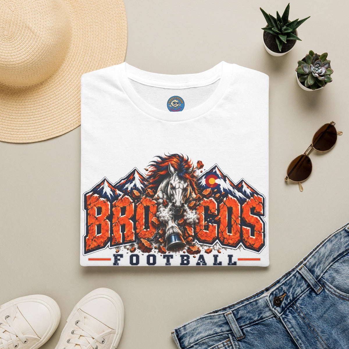 Broncos Football Mountain T-Shirt (V5)