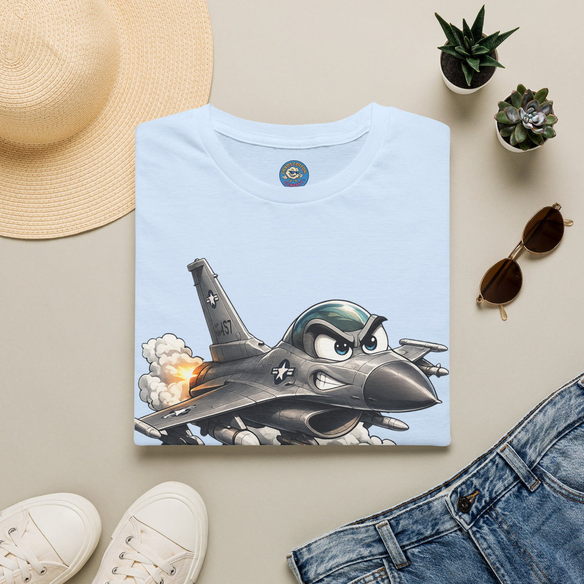 Cartoon Fighter Jet T-Shirt