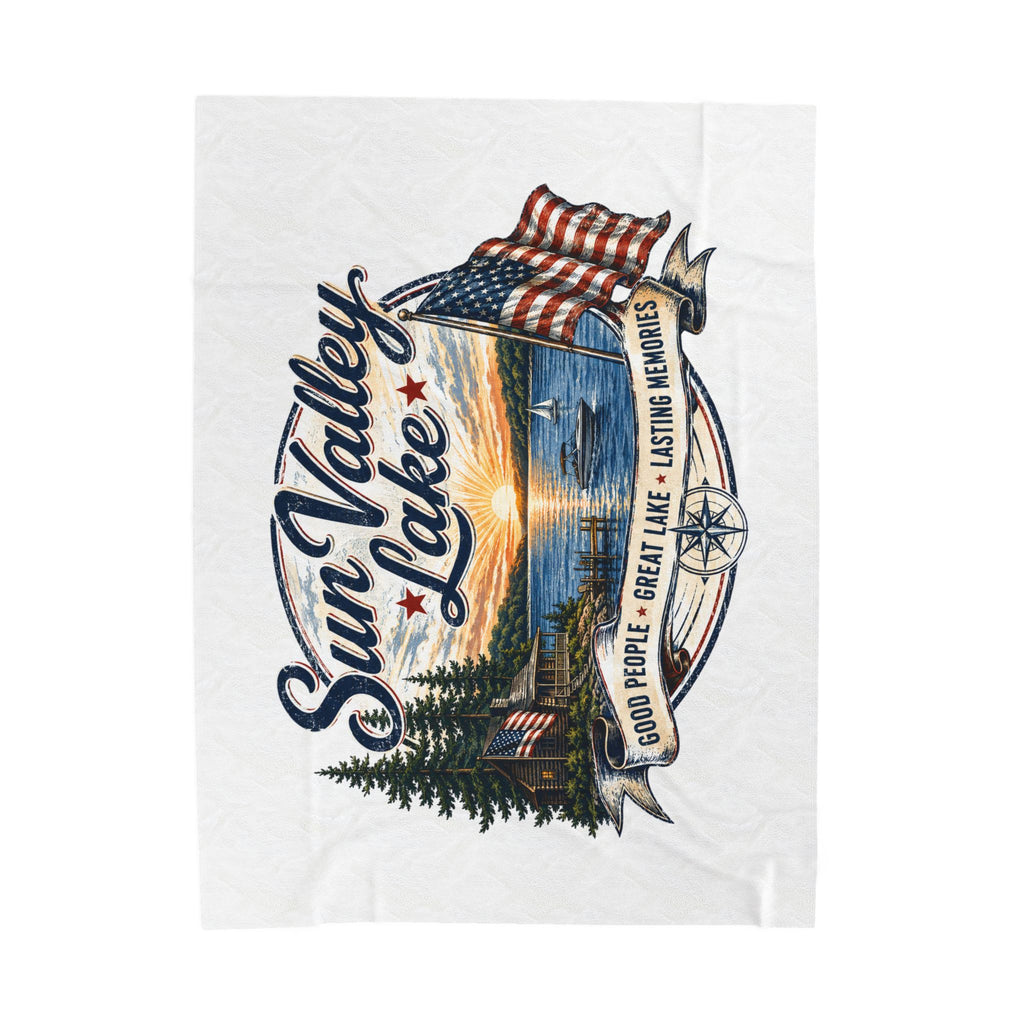 Sun Valley Lake Velveteen Plush Blanket