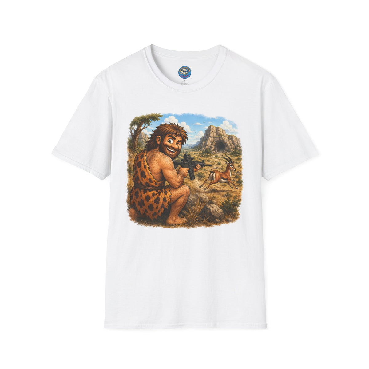 Caveman Hunting with an AR T-Shirt