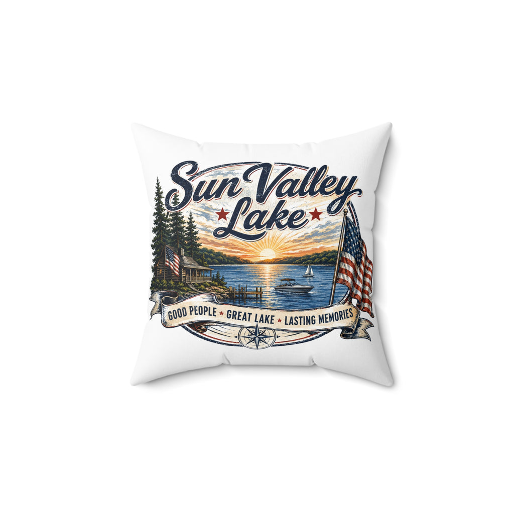 Sun Valley Lake Decorative Pillow - Rustic Lake House & Cabin Decor