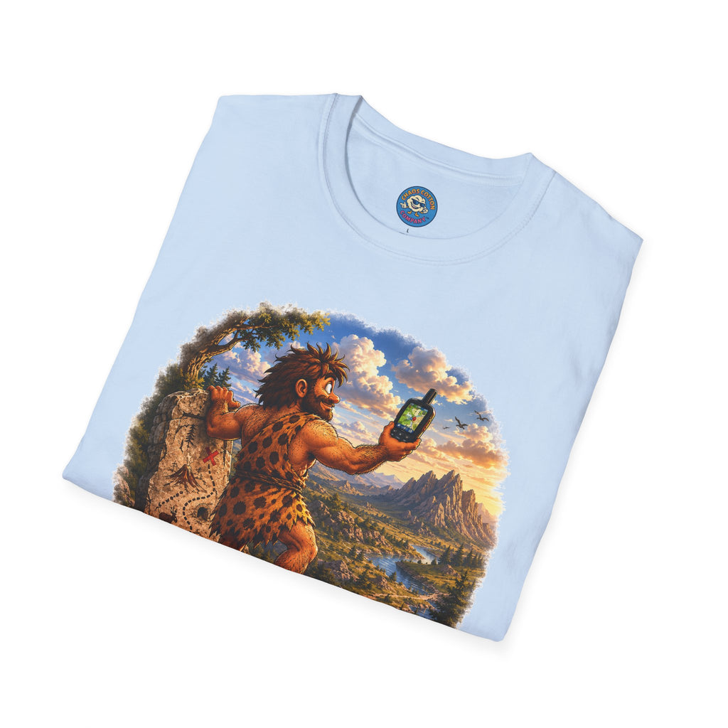 Caveman Using GPS T-Shirt