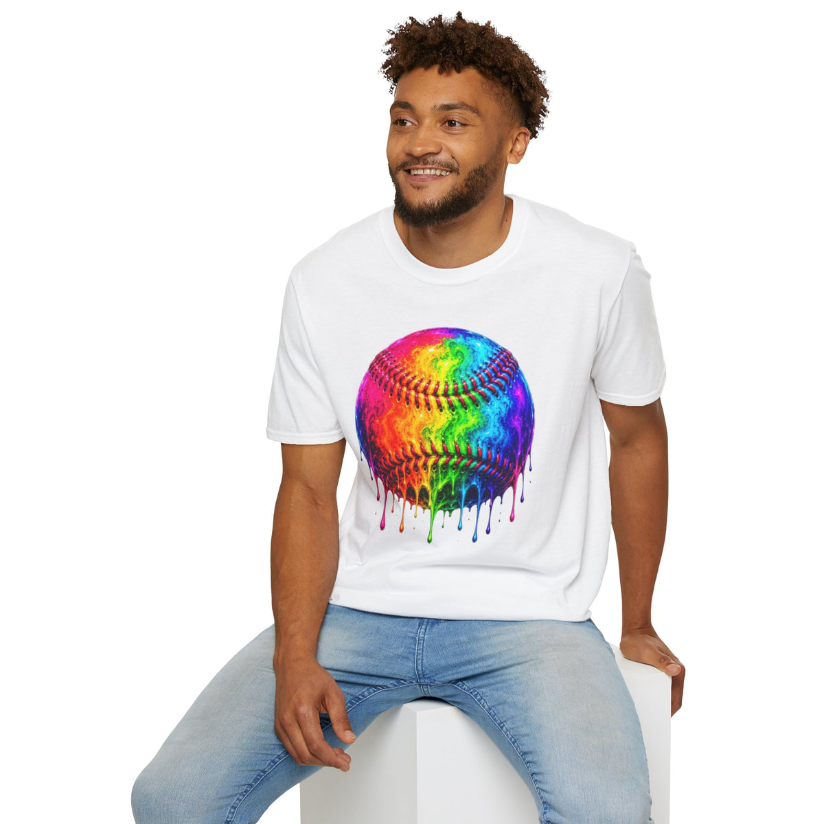Rainbow Drip Baseball T-Shirt