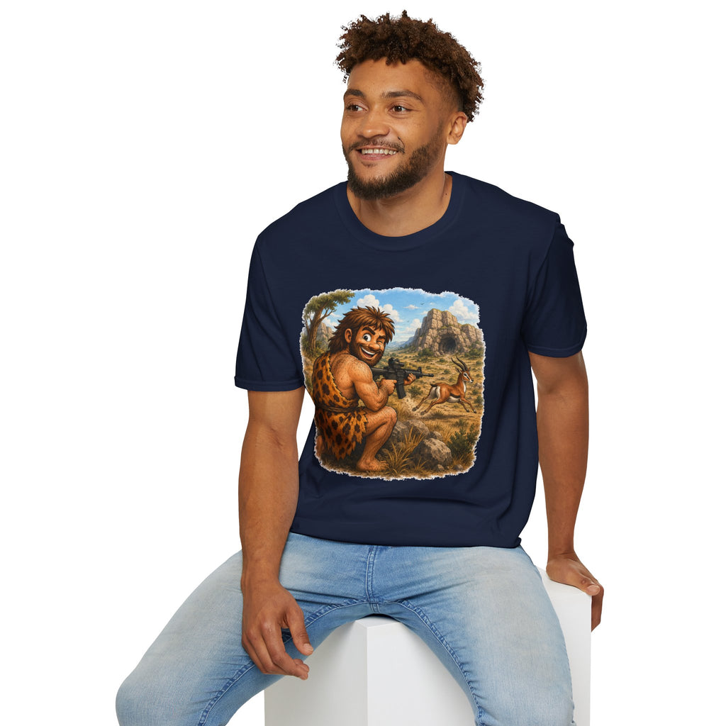 Caveman Hunting with an AR T-Shirt