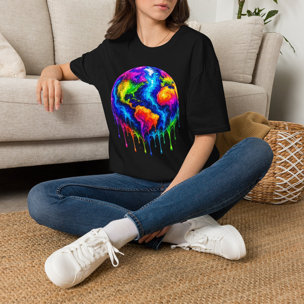Rainbow Drip Earth T-Shirt