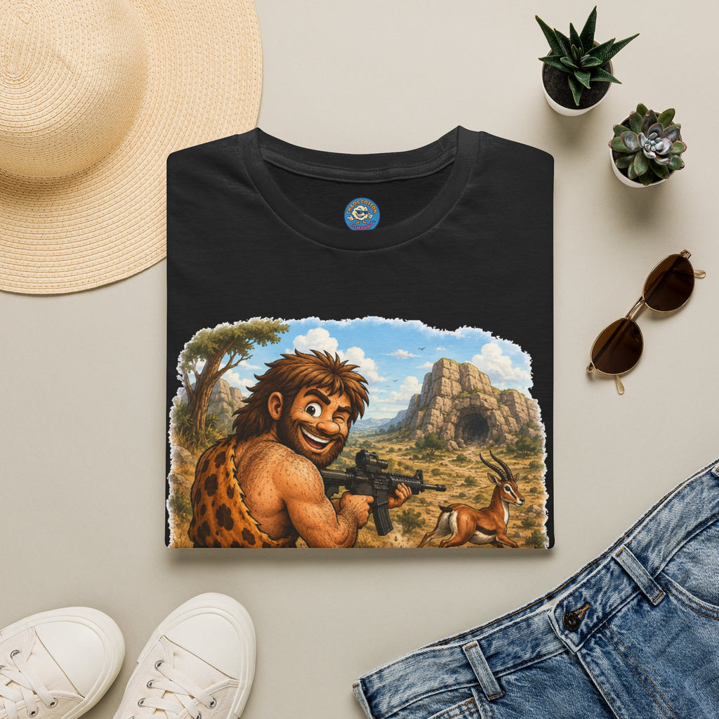 Caveman Hunting with an AR T-Shirt