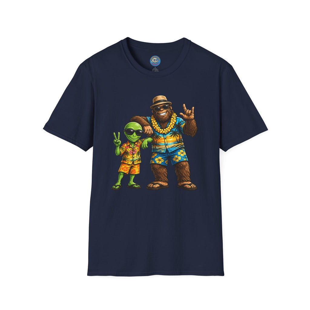 Hawaiian Alien and Bigfoot T-Shirt