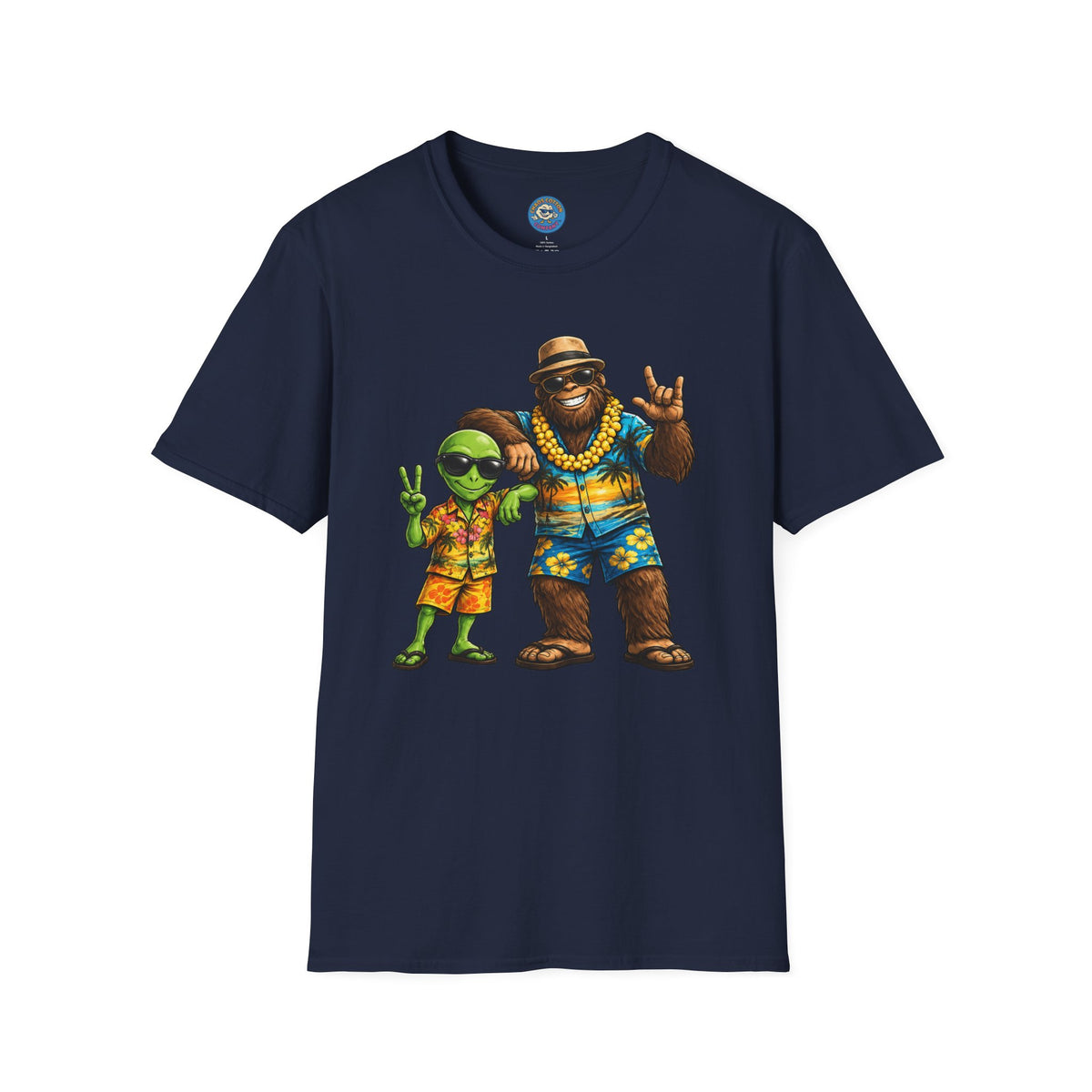 Hawaiian Alien and Bigfoot T-Shirt