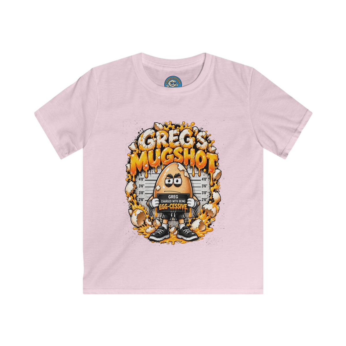Greg the Egg "Greg's Mugshot" Kids T-Shirt