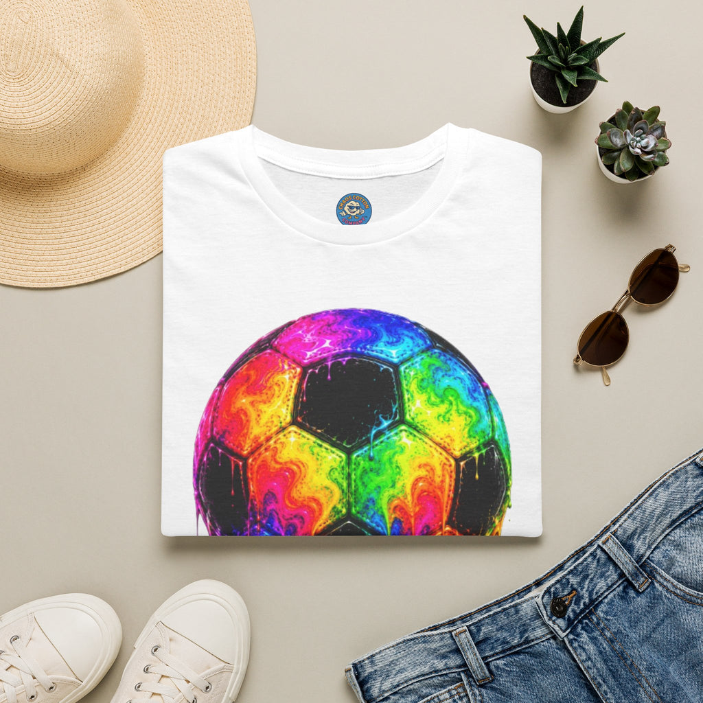 Rainbow Drip Soccer Ball T-Shirt