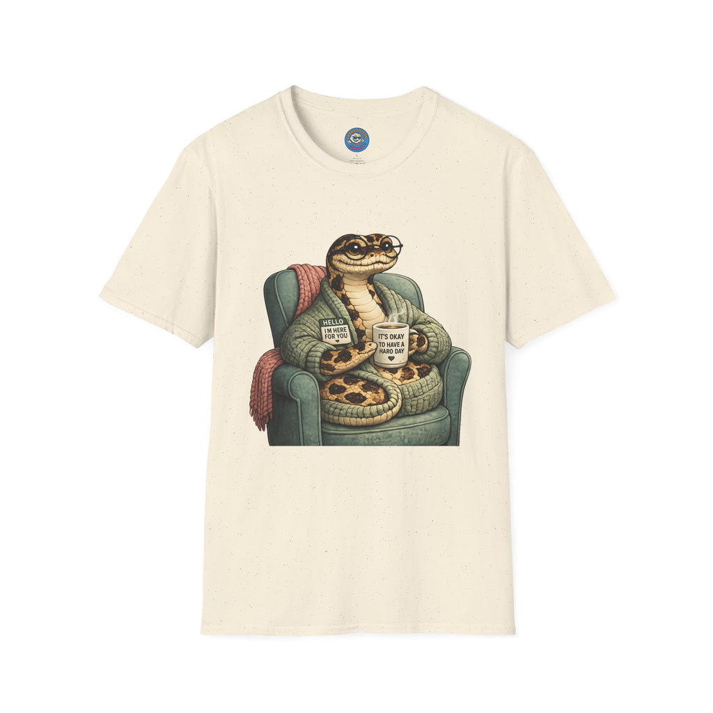 Cozy Snake Holding Mug T-Shirt | It's Okay To Have A Hard Day