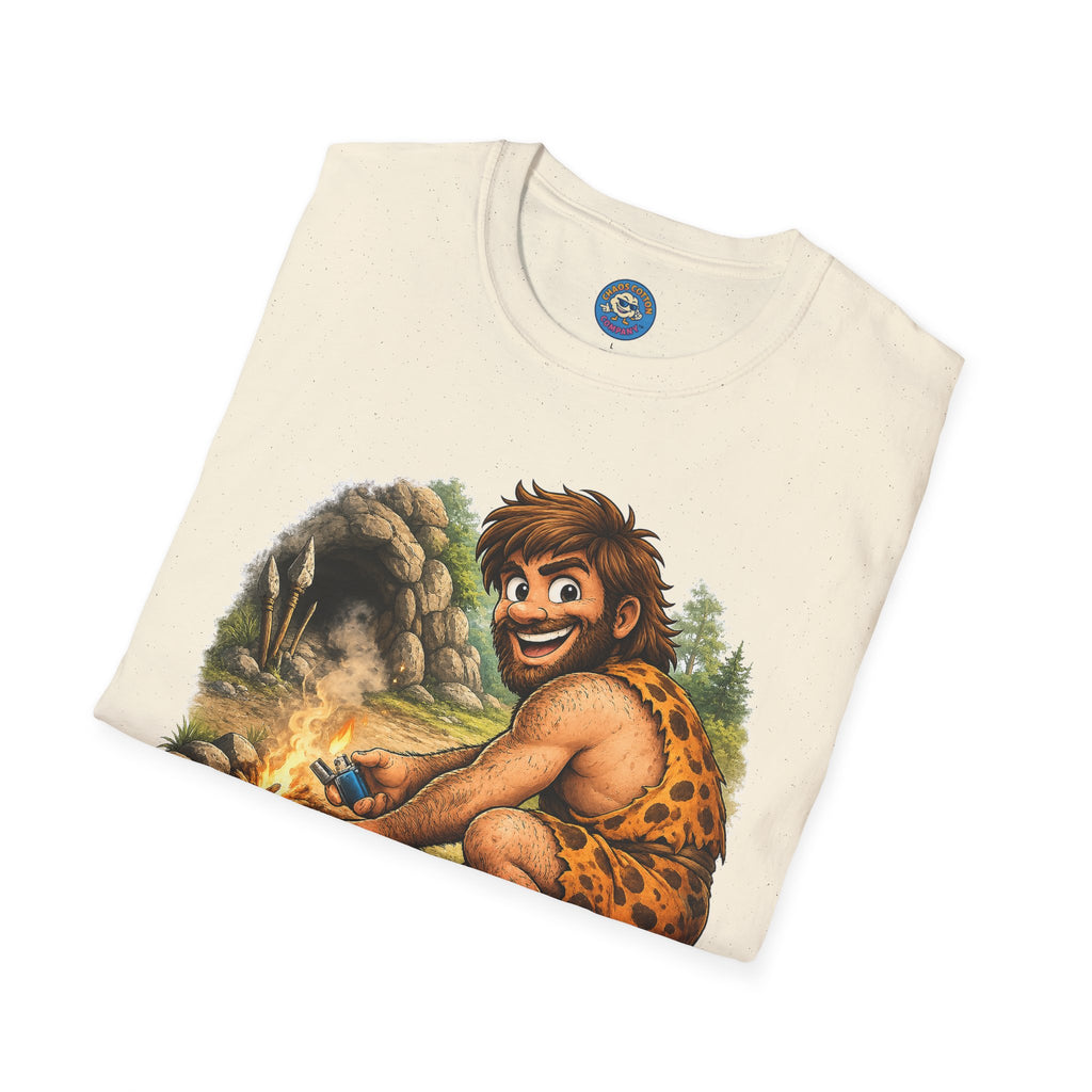 Caveman Discovers a Lighter T-Shirt