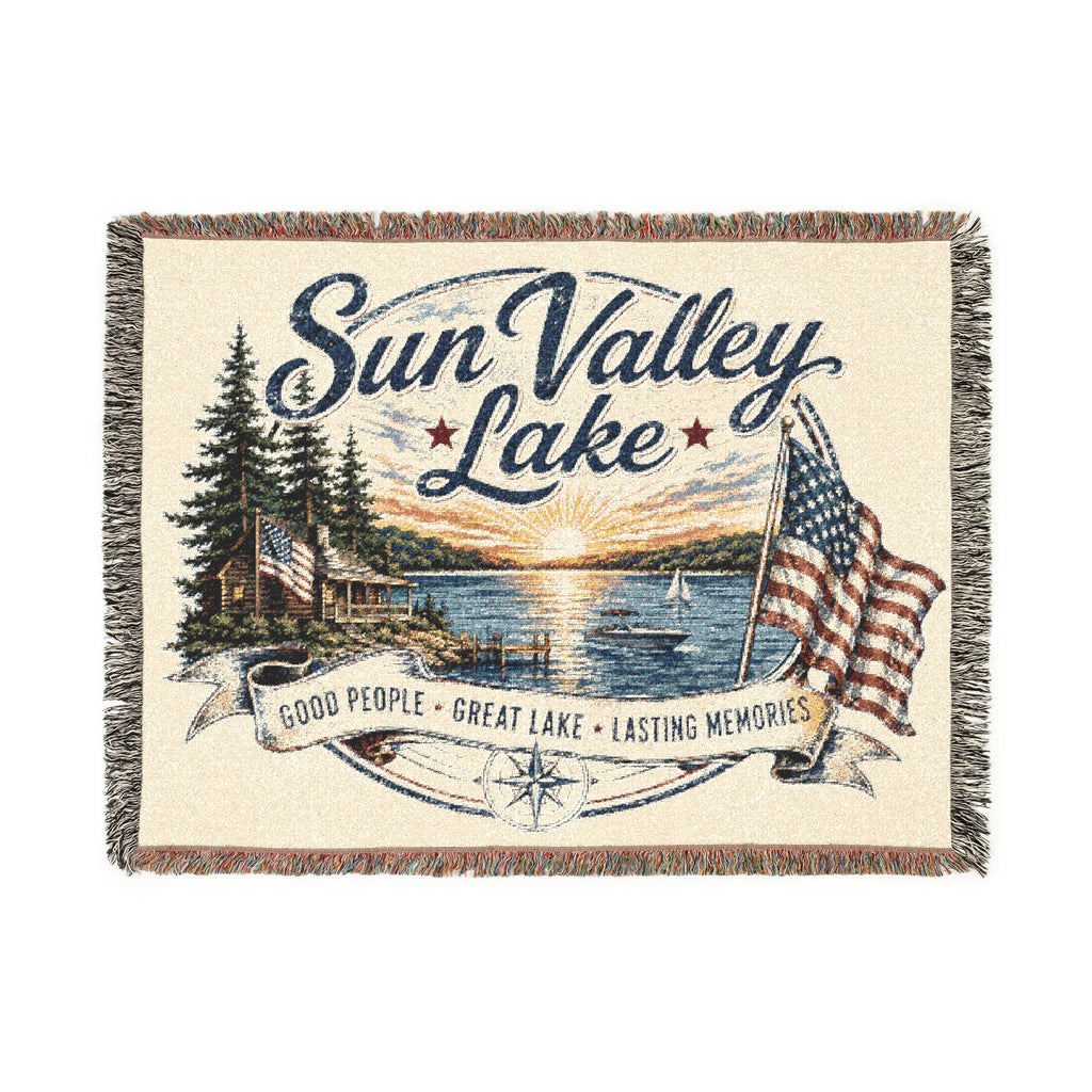 Sun Valley Lake Woven Throw Blanket