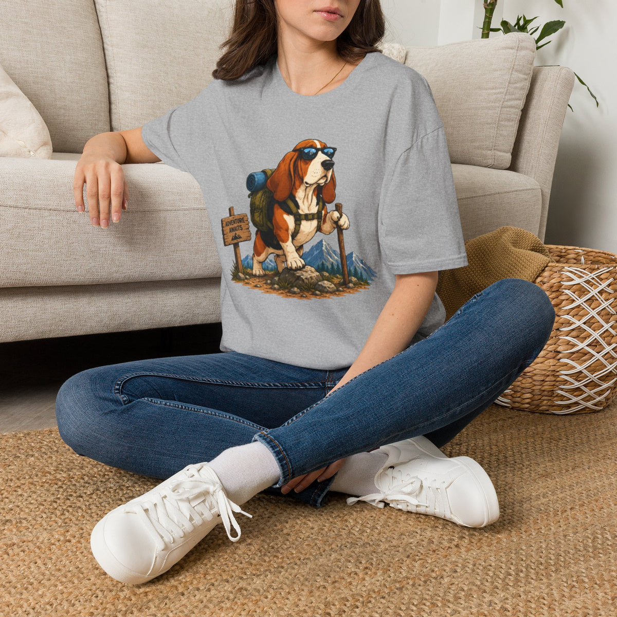 Hiking Basset Hound T-Shirt