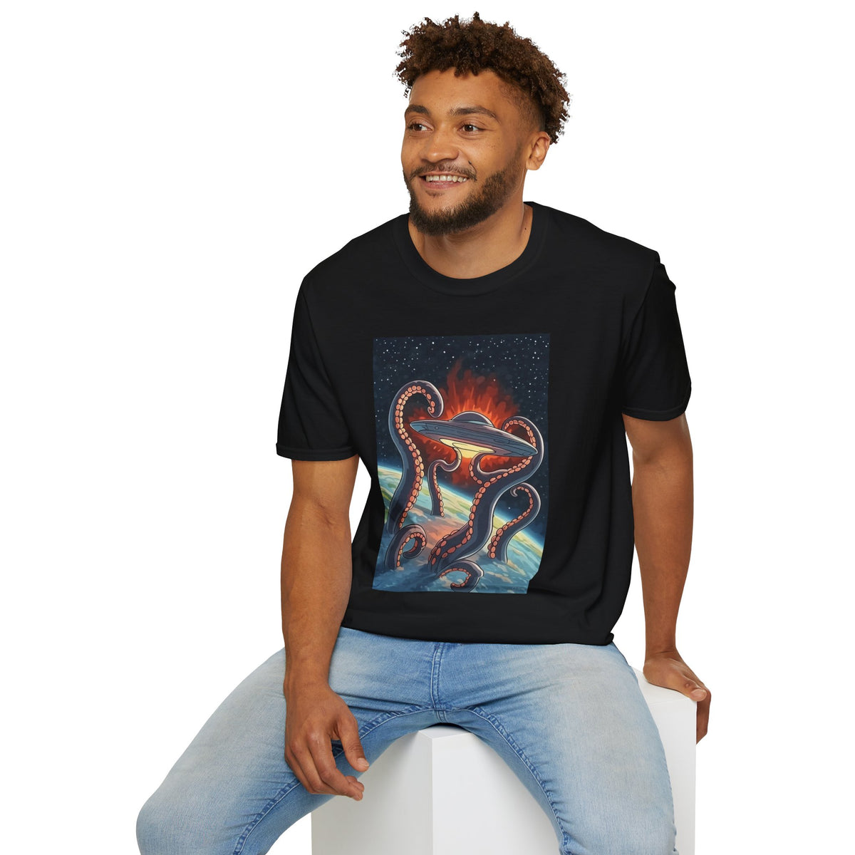 UFO & Giant Space Octopus T-Shirt