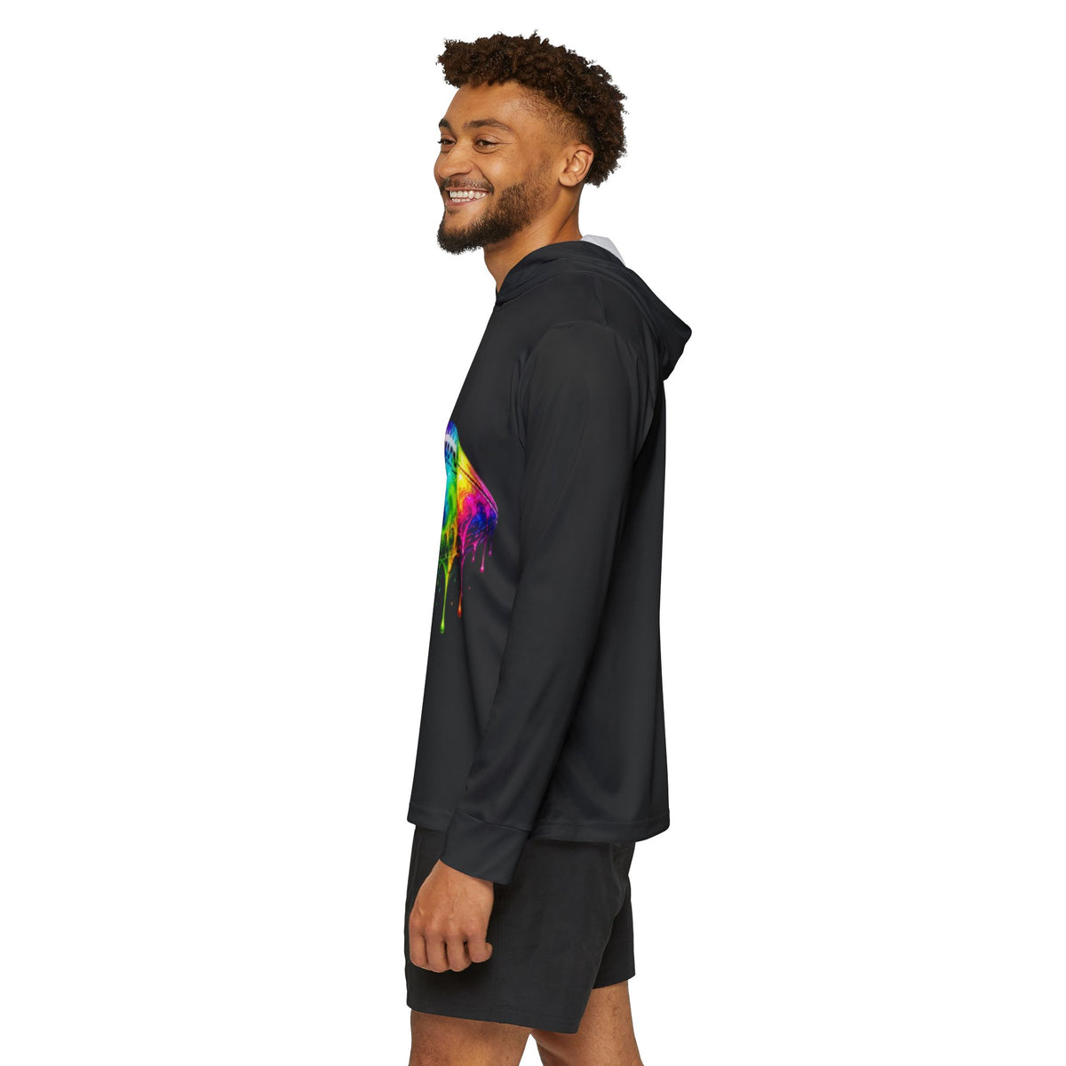 Rainbow Drip Football Hoodie | Sports Warmup Top